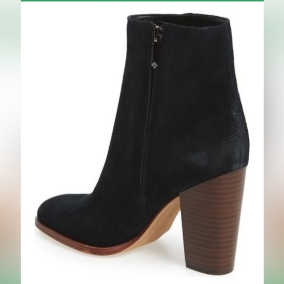 Sam Edelman Blake black suede almond to inside zip ankle boots booties Sz 9 - Picture 2 of 11